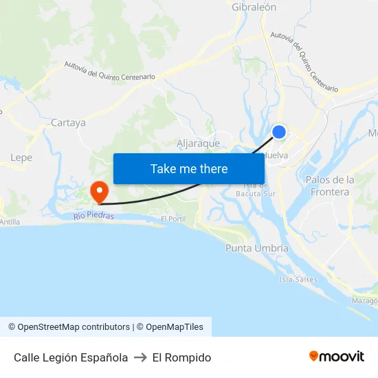 Calle Legión Española to El Rompido map