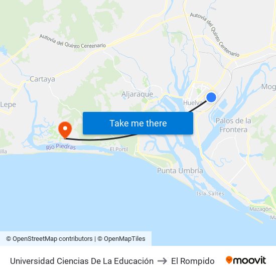 Universidad Ciencias De La Educación to El Rompido map