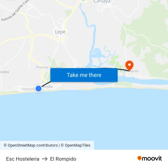 Esc Hosteleria to El Rompido map