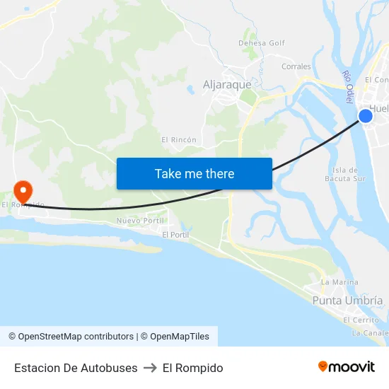 Estacion De Autobuses to El Rompido map