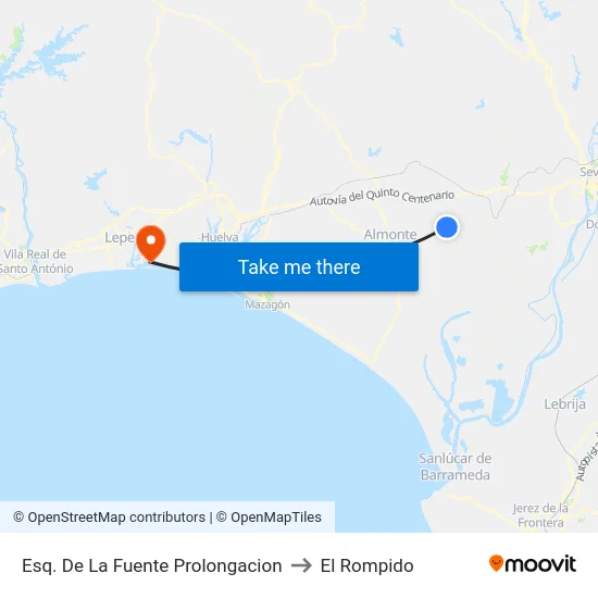 Esq. De La Fuente Prolongacion to El Rompido map