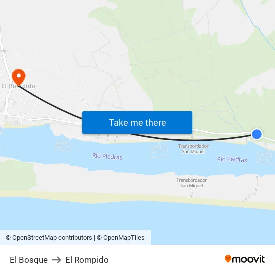 El Bosque to El Rompido map