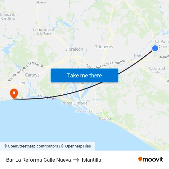 Bar La Reforma Calle Nueva to Islantilla map