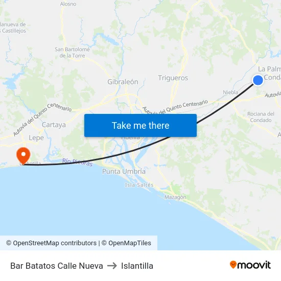 Bar Batatos Calle Nueva to Islantilla map