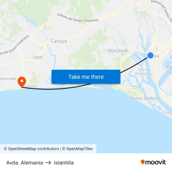 Avda. Alemania to Islantilla map