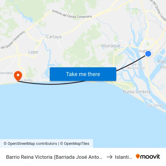 Barrio Reina Victoria (Barriada José Antonio) to Islantilla map