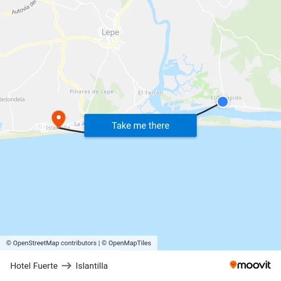 Hotel Fuerte to Islantilla map
