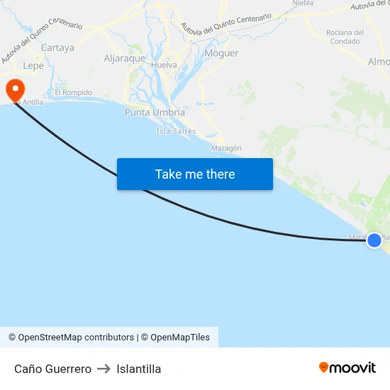 Caño Guerrero to Islantilla map