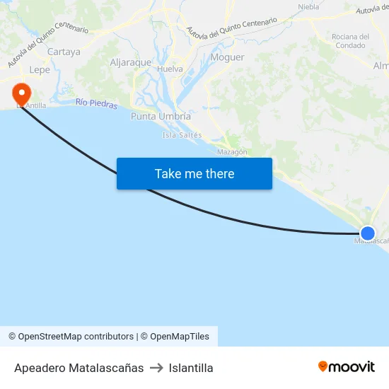 Apeadero Matalascañas to Islantilla map