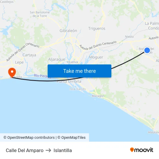 Calle Del Amparo to Islantilla map