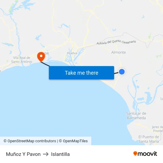 Muñoz Y Pavon to Islantilla map