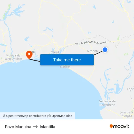 Pozo Maquina to Islantilla map