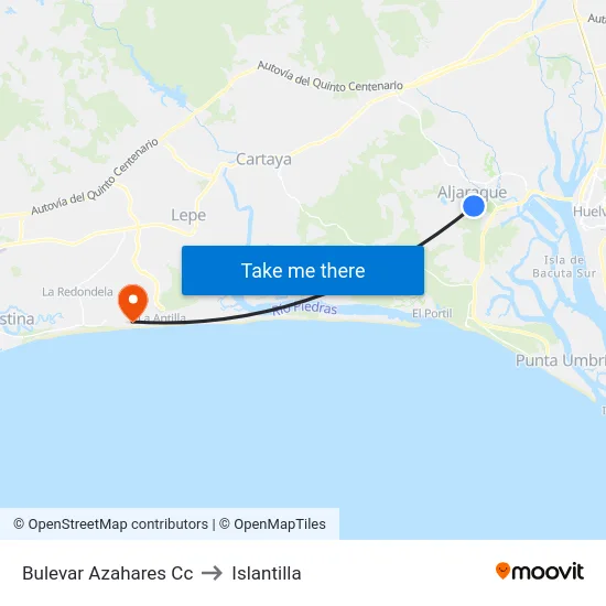 Bulevar Azahares Cc to Islantilla map