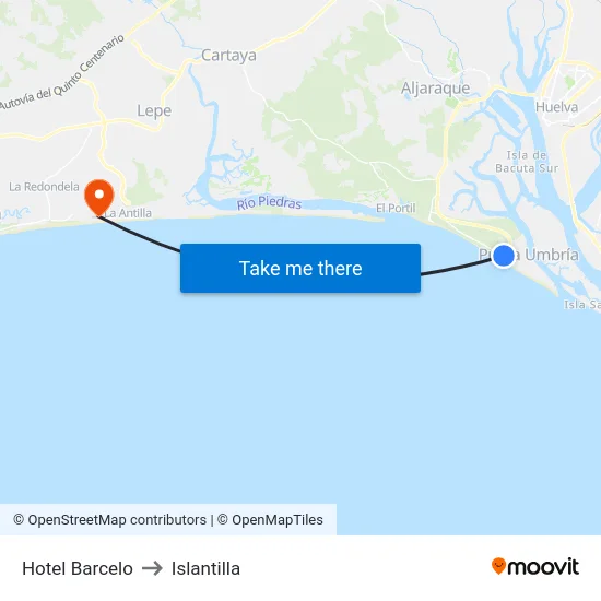 Hotel Barcelo to Islantilla map