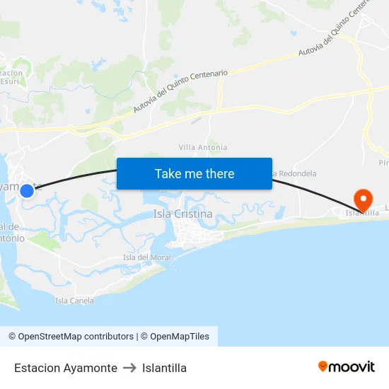 Estacion Ayamonte to Islantilla map