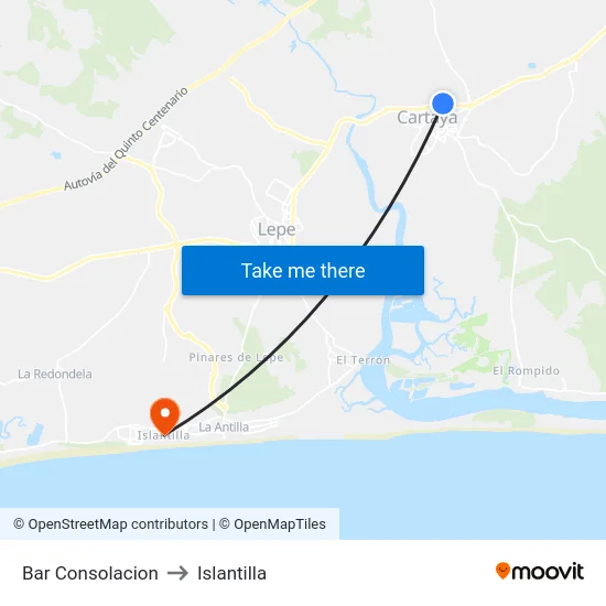 Bar Consolacion to Islantilla map