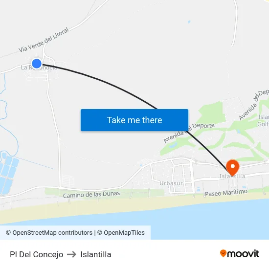 Pl Del Concejo to Islantilla map