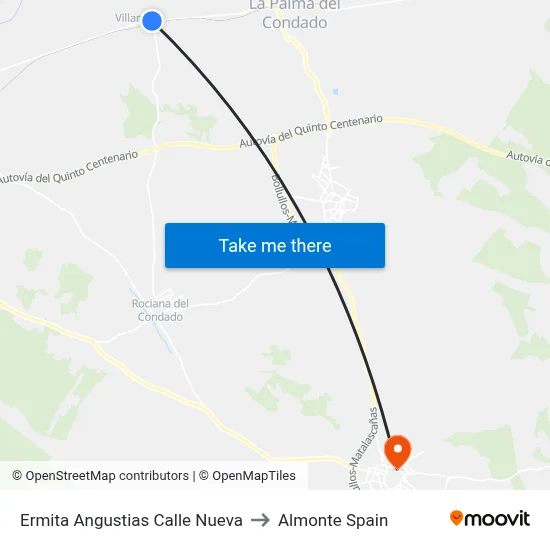 Ermita Angustias Calle Nueva to Almonte Spain map