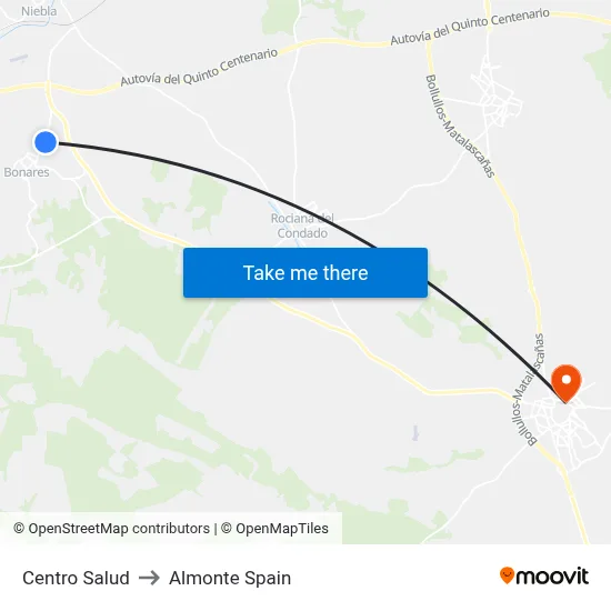 Centro Salud to Almonte Spain map