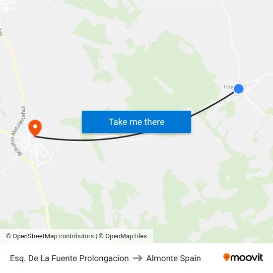 Esq. De La Fuente Prolongacion to Almonte Spain map