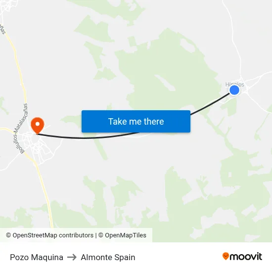 Pozo Maquina to Almonte Spain map