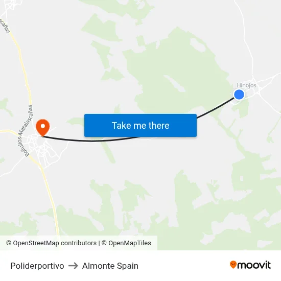 Poliderportivo to Almonte Spain map