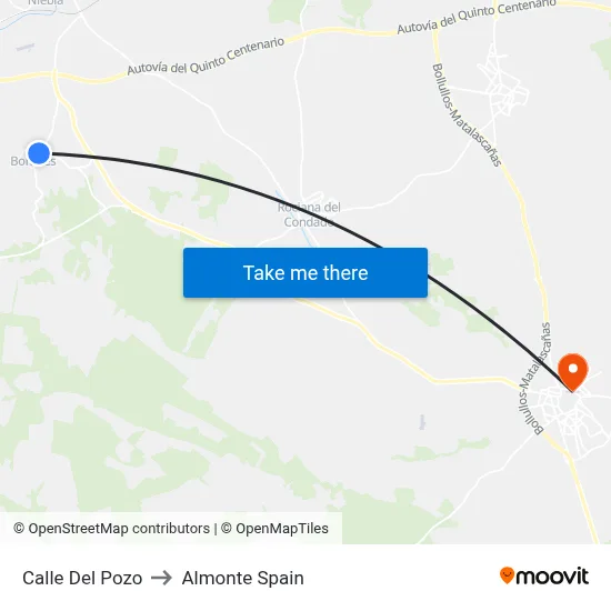 Calle Del Pozo to Almonte Spain map