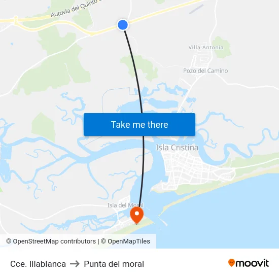 Cce. Illablanca to Punta del moral map