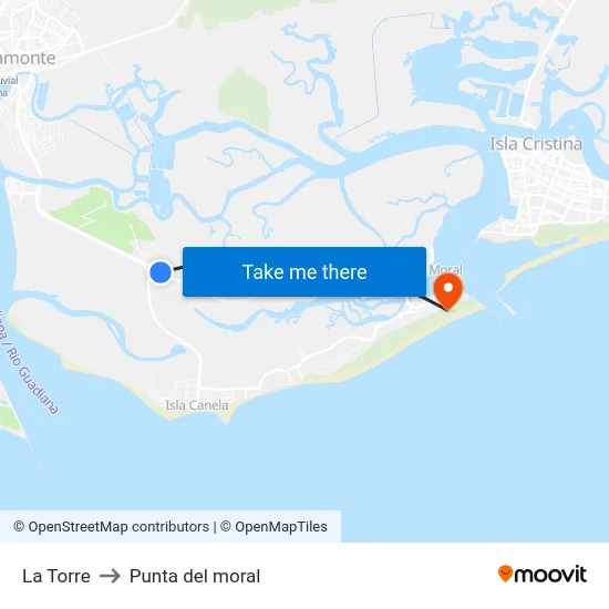 La Torre to Punta del moral map