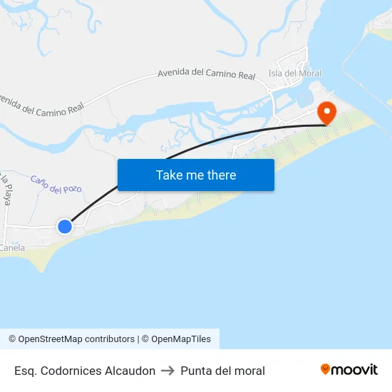 Esq. Codornices Alcaudon to Punta del moral map