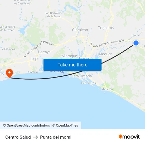 Centro Salud to Punta del moral map