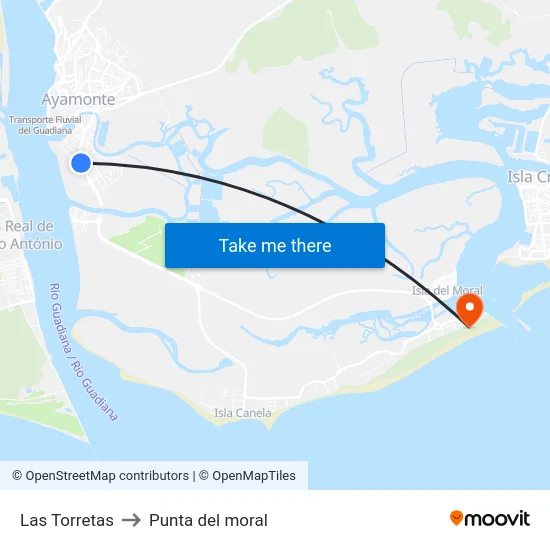 Las Torretas to Punta del moral map