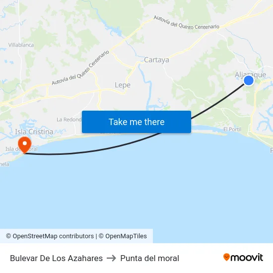 Bulevar De Los Azahares to Punta del moral map