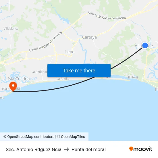 Sec. Antonio Rdguez Gcia to Punta del moral map