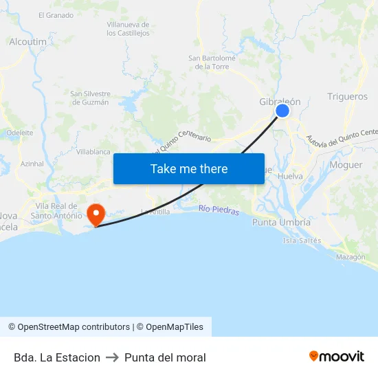 Bda. La Estacion to Punta del moral map
