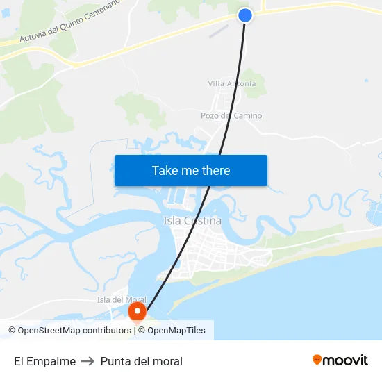 El Empalme to Punta del moral map