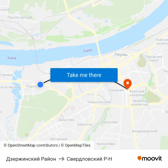 Дзержинский Район to Свердловский Р-Н map