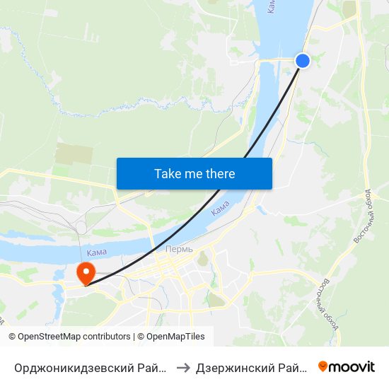 Орджоникидзевский Район to Дзержинский Район map