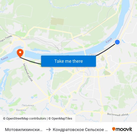 Мотовилихинский Район to Кондратовское Сельское Поселение map