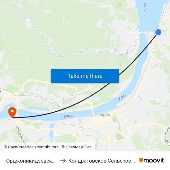 Орджоникидзевский Район to Кондратовское Сельское Поселение map