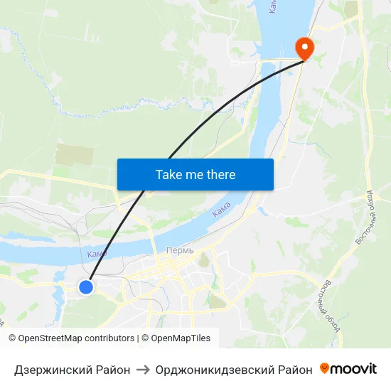 Дзержинский Район to Орджоникидзевский Район map