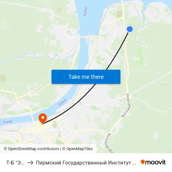 Т-Б "Элита" to Пермский Государственный Институт Искусства И Культуры map