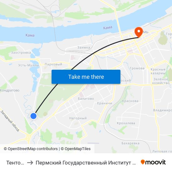 Тенториум to Пермский Государственный Институт Искусства И Культуры map