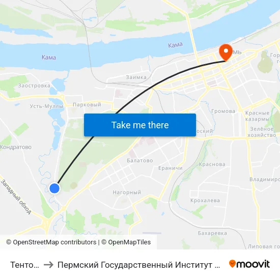Тенториум to Пермский Государственный Институт Искусства И Культуры map
