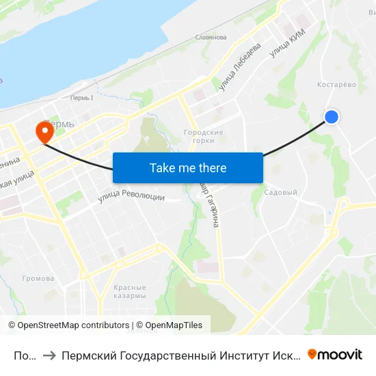 Почта to Пермский Государственный Институт Искусства И Культуры map
