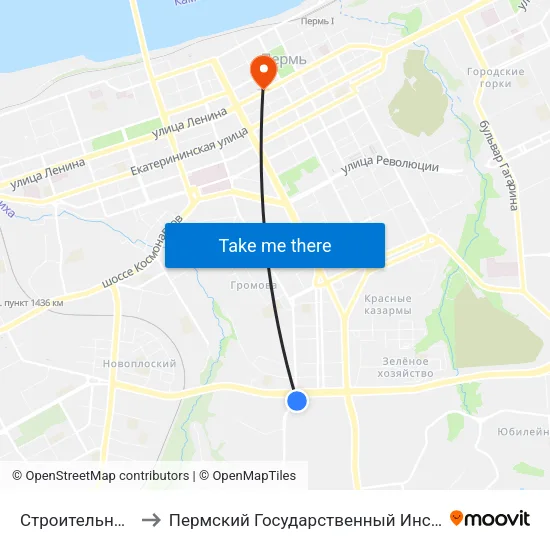 Строительный Факультет to Пермский Государственный Институт Искусства И Культуры map