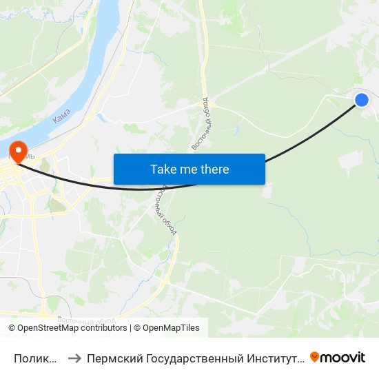 Поликлиника to Пермский Государственный Институт Искусства И Культуры map