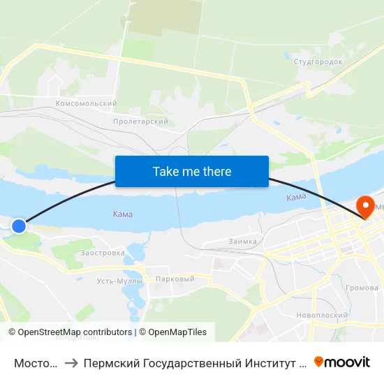 Мостоотряд to Пермский Государственный Институт Искусства И Культуры map
