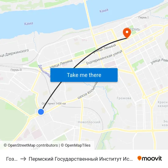 Гознак to Пермский Государственный Институт Искусства И Культуры map