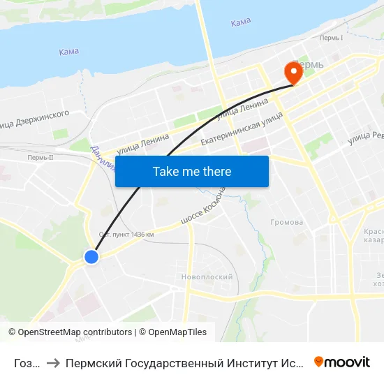 Гознак to Пермский Государственный Институт Искусства И Культуры map
